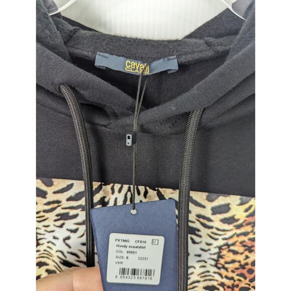 Cavalli Class by Roberto Cavalli Men's Leopard Graphic Hoodie Black Small NWT - Picture 5 of 10
